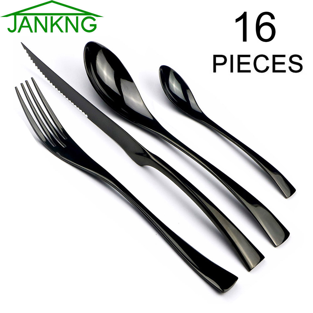 JANKNG 16 قطعة الفولاذ المقاوم - مراجعة Commercial Kitchen Knives وسعره
