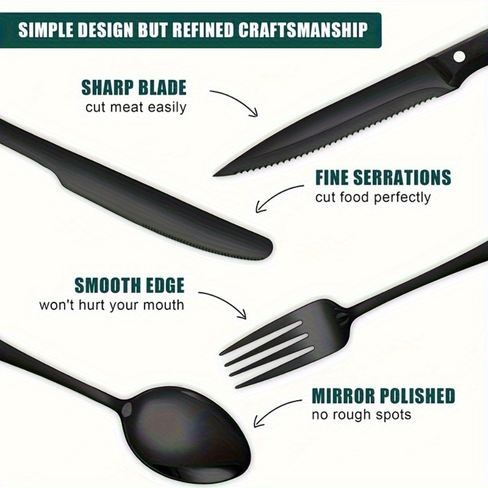 طقم أدوات مائدة باللون الأسود  - مراجعة Commercial Kitchen Knives وسعره